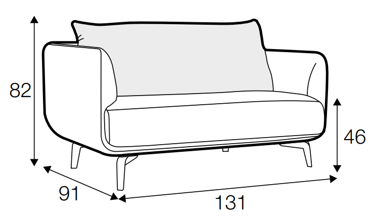 Moa Loveseat Dimensions