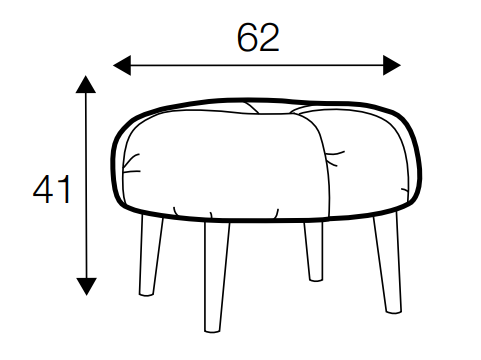 Ross footstool Dimensions