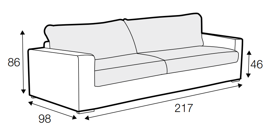 Sophia 3 Seater Sofa Dimensions