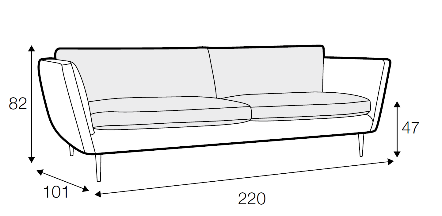 Teddy 3 Seater Dimensions