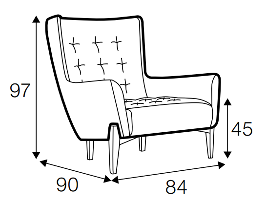 Valentin Armchair Dimensions