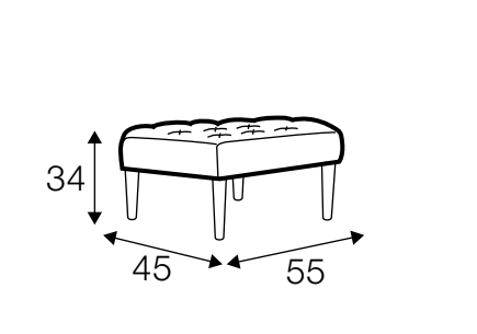 Valentin footstool Dimensions