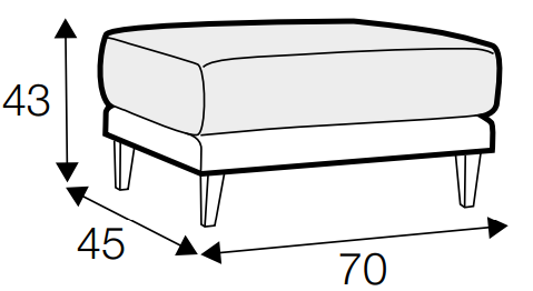 Vera Footstool Small Dimensions