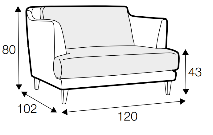 Vera Loveseat Dimensions